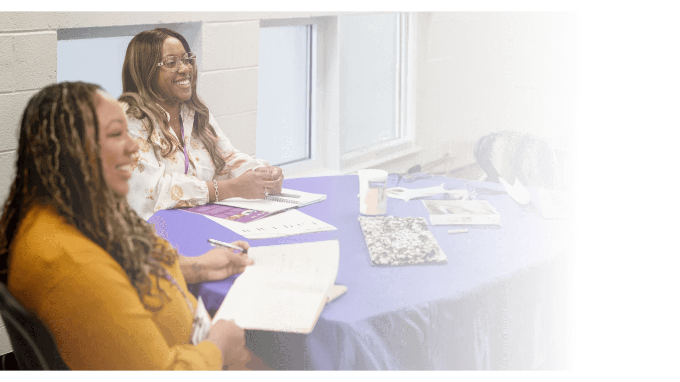 Women around a table at WBL.